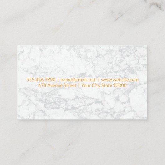 Chef-Pet | Achtergrond witte marmer Visitekaartje (Achterkant)