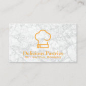 Chef-Pet | Achtergrond witte marmer Visitekaartje (Voorkant)