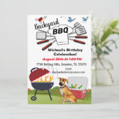 Chef Pet Backyard BBQ Birthday Invitation Kaart (Staand voorkant)