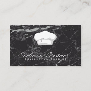 Chef-Pet   Elegant Black Marmer Visitekaartje