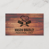 Chef-Pet en gereedschap | Hout Visitekaartje (Voorkant)