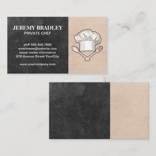 Chef Pet en Gereedschap | kookgerei Visitekaartje (Voorkant / Achterkant)