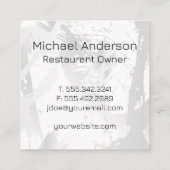 Chef-Pet en keukengerei Vierkante Visitekaartje (Achterkant)