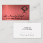 Chef Pet en messen | cateringdiensten Visitekaartje (Voorkant / Achterkant)