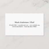 Chef Pet en messen | Restaurant Logo Visitekaartje (Achterkant)