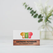 Chef Pet en Silverware | CookeLogo Visitekaartje (Staand voorkant)