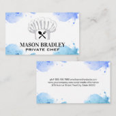 Chef-Pet en zilverwerk | WATERVERF Visitekaartje (Voorkant / Achterkant)