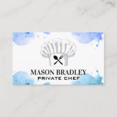 Chef-Pet en zilverwerk | WATERVERF Visitekaartje (Voorkant)