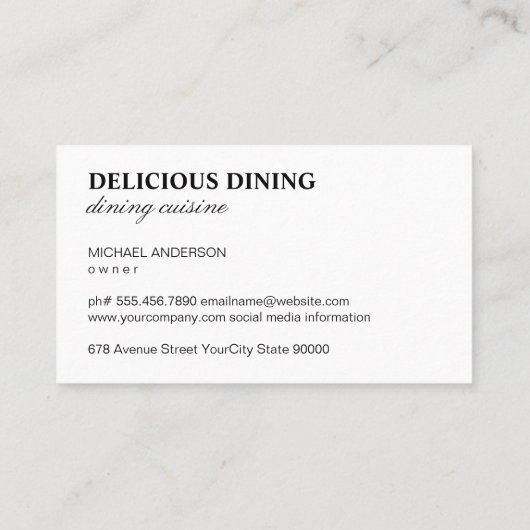 Chef-Pet | Keukengereedschap Visitekaartje (Achterkant)