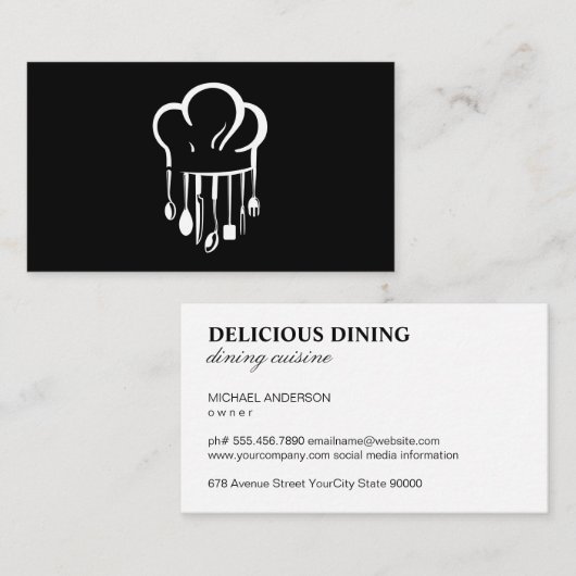 Chef-Pet | Keukengereedschap Visitekaartje (Voorkant / Achterkant)