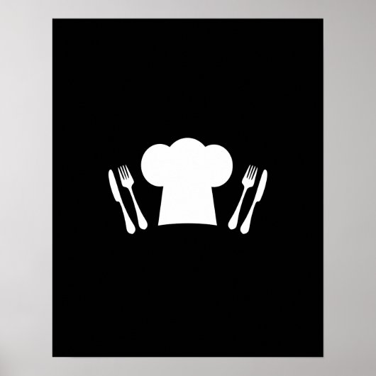 Chef Pet Knife en Fork Kitchen of Restaurants Poster (Voorkant)