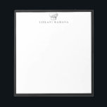Chef Pet Logo Black Lijst Notitieblok<br><div class="desc">Het  geschetste ontwerp van het chef-pet met zwart lijst,  gepersonaliseerd met naam,  notitieblok. De de doopvontstijl en kleur van de tekst kunnen worden aangepast.</div>