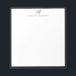 Chef Pet Logo Black Lijst Notitieblok<br><div class="desc">Het  geschetste ontwerp van het chef-pet met zwart lijst,  gepersonaliseerd met naam,  notitieblok. De de doopvontstijl en kleur van de tekst kunnen worden aangepast.</div>