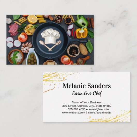 Chef Pet Logo | Frontpan | Groenten en fruit Visitekaartje (Voorkant / Achterkant)