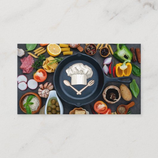 Chef Pet Logo | Frontpan | Groenten en fruit Visitekaartje (Voorkant)