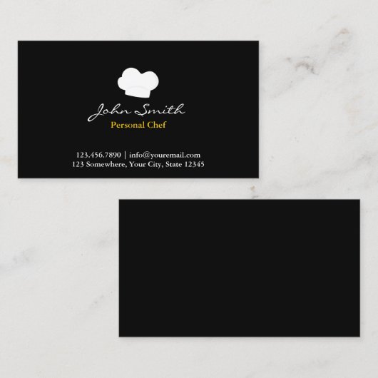 Chef Pet Logo Persoonlijke Chef Catering Visitekaartje (Voorkant / Achterkant)