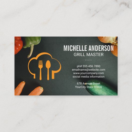 Chef-Pet | Logo van spenen en vorken Visitekaartje (Voorkant)