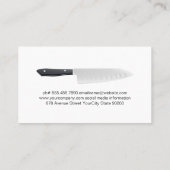 Chef Pet messen | Gehaktballen in tomatensaus Visitekaartje (Achterkant)