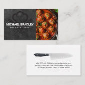 Chef Pet messen | Gehaktballen in tomatensaus Visitekaartje (Voorkant / Achterkant)