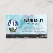 Chef-Pet | Ocean Granite | Zwarte marmer Visitekaartje (Voorkant)