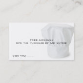 Chef Pet Restaurant Coupon Kaarten (Achterkant)