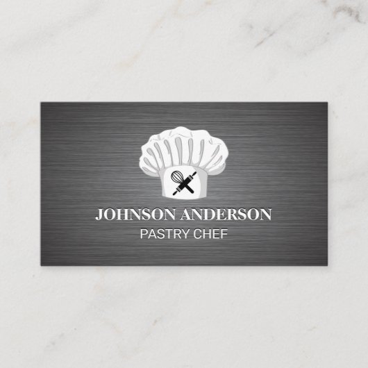 Chef Pet Rolling Pin and Whisk | Metalen achtergro Klantenkaartje (Voorkant)