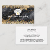 Chef-Pet servies | Goudblad Lux Marmer Visitekaartje (Voorkant / Achterkant)