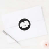 chef pet silhouet ronde sticker (Envelop)