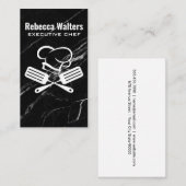 Chef Pet Spatels | zwart marmer Visitekaartje (Voorkant / Achterkant)