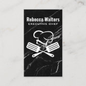 Chef Pet Spatels | zwart marmer Visitekaartje (Voorkant)