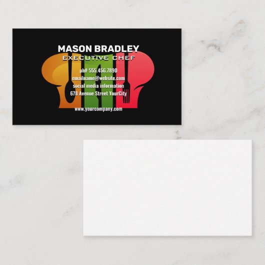 Chef-Pet zilverwerk Logo Visitekaartje (Voorkant / Achterkant)