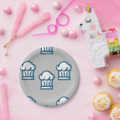 chef-petten op grijs papieren bordje (Feest)