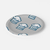 chef-petten op grijs papieren bordje (Gekanteld)