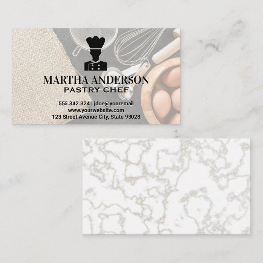 Chef-pictogram | Bakken van ingrediënten en gereed Visitekaartje (Voorkant / Achterkant)