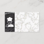 Chef-pictogram | Goud Wit Marmer | Zwart marmer Visitekaartje (Achterkant)