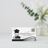 Chef-pictogram | Whisk | QR-code Visitekaartje (Staand voorkant)