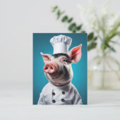 Chef Pig Briefkaart (Staand voorkant)