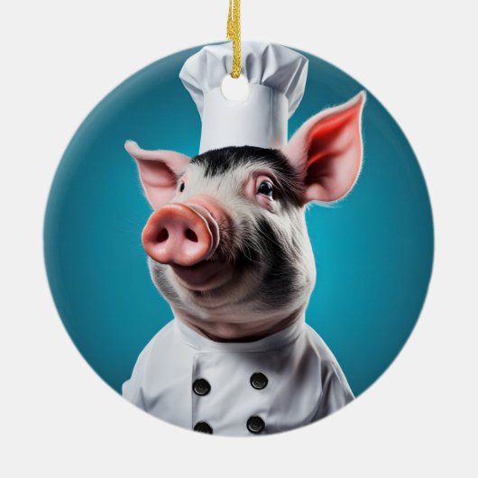 Chef Pig Keramisch Ornament (Achterkant)