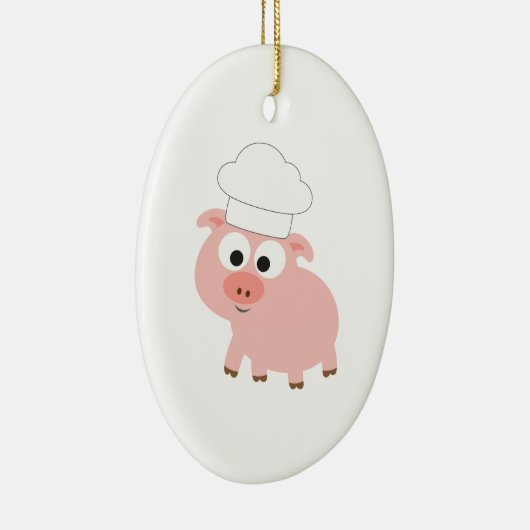 Chef Pig Keramisch Ornament (Rechts)