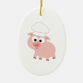 Chef Pig Keramisch Ornament