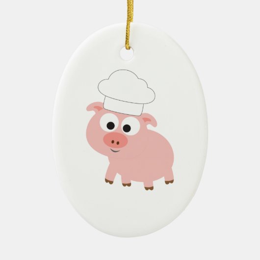 Chef Pig Keramisch Ornament (Voorkant)