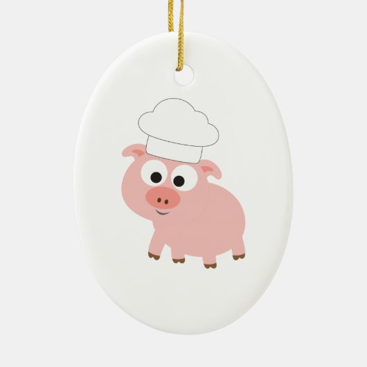Chef Pig Keramisch Ornament (Achterkant)