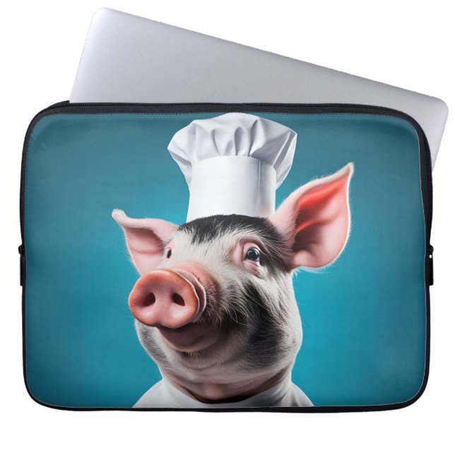 Chef Pig Laptop Sleeve (Voorkant)