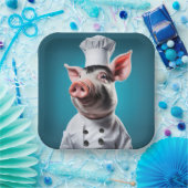 Chef Pig Papieren Bordje (Feest)