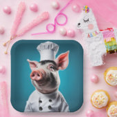 Chef Pig Papieren Bordje (Feest)