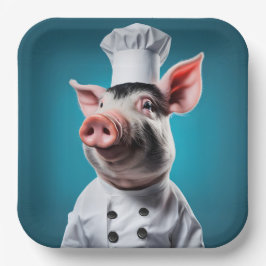 Chef Pig Papieren Bordje
