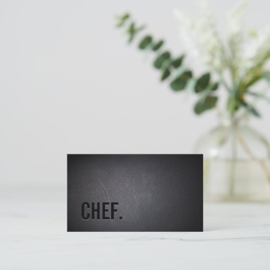 Chef Professional Dark Minimalist Visitekaartje (Staand voorkant)