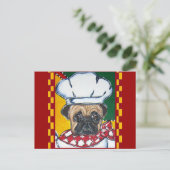 Chef Pug Briefkaart (Staand voorkant)