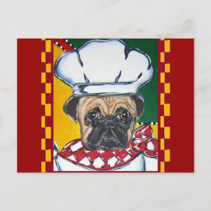 Chef Pug Briefkaart