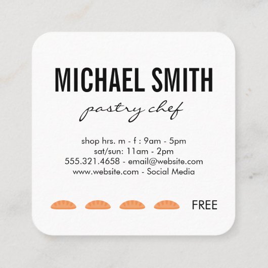 Chef Punch Card (geel) Klantenkaartje (Achterkant)